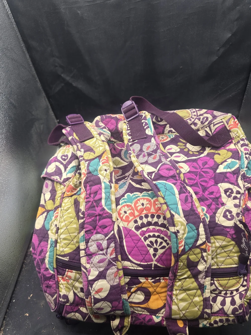 Vera Bradley Purple Quilted Floral Backpack